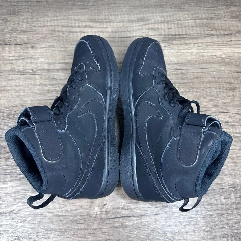 Nike~Boys~Black Court Borough‎ Mid 2 Basketball Shoes (CW5867-001)~Size 5Y